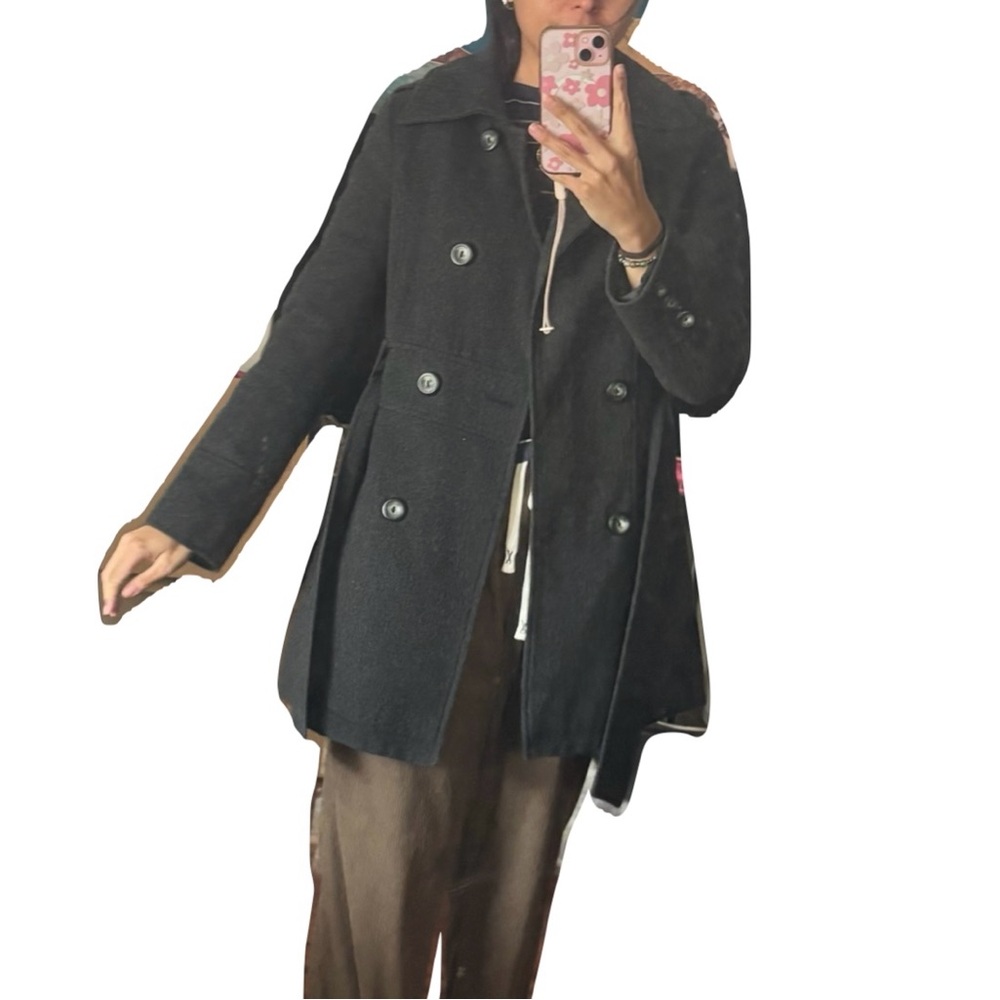 Women's Black Double-Breasted Coat